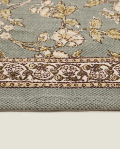 Decorative*ZARA Home Floral Print Block Rug Multicolored
