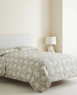 Duvet Covers*ZARA Home Floral Print Duvet Cover Green