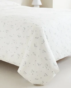 Duvet Covers*ZARA Home Floral Print Duvet Cover Oyster White