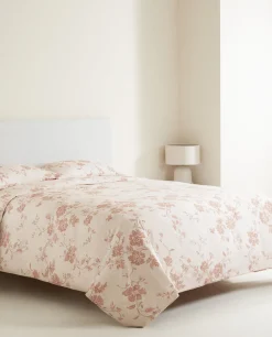 Duvet Covers*ZARA Home Floral Print Duvet Cover Pink