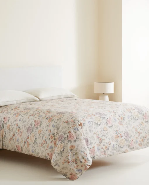 Duvet Covers*ZARA Home Floral Print Duvet Cover Sand