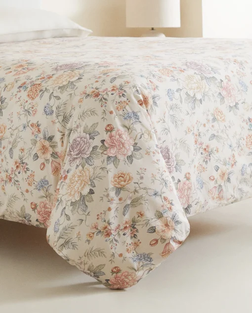 Duvet Covers*ZARA Home Floral Print Duvet Cover Sand