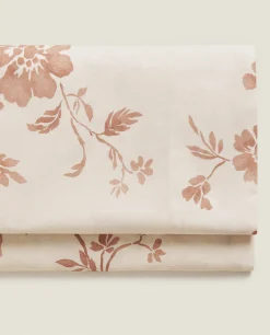 Flat Sheets*ZARA Home Floral Print Flat Sheet Pink
