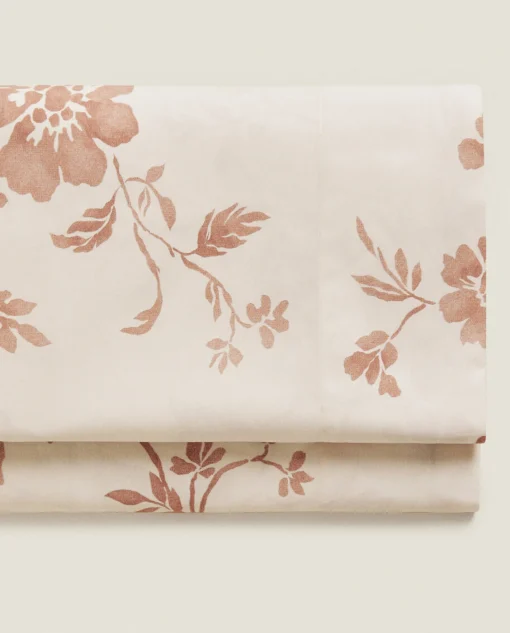 Flat Sheets*ZARA Home Floral Print Flat Sheet Pink