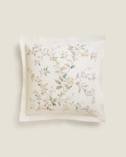 Pillowcases*ZARA Home Floral Print Pillowcase Cream