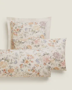 Pillowcases*ZARA Home Floral Print Pillowcase Sand
