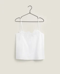 Pajamas*ZARA Home Floral Top With Straps White
