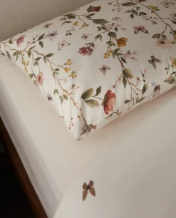 Pillowcases*ZARA Home Flower And Butterfly Print Pillowcase Oyster White