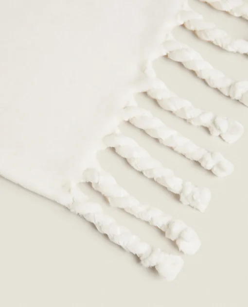 Blankets*ZARA Home Fringed Soft-Touch Blanket Oyster White