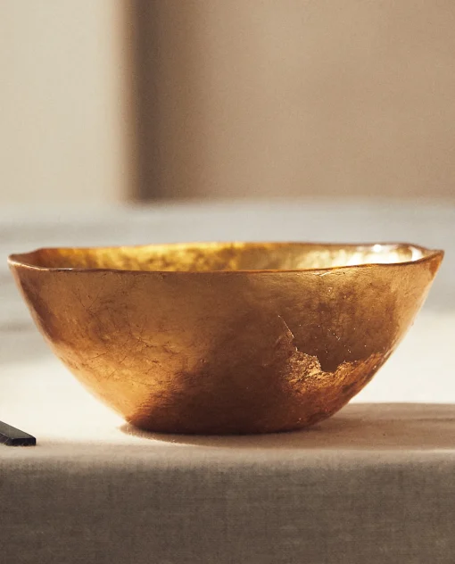 Bowls*ZARA Home Glass Bowl Golden