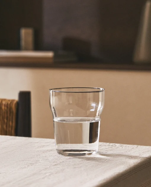 Tumblers*ZARA Home Glass Tumbler With Line Design Transparent