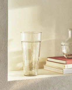 Vases*ZARA Home Glass Vase With Border Transparent