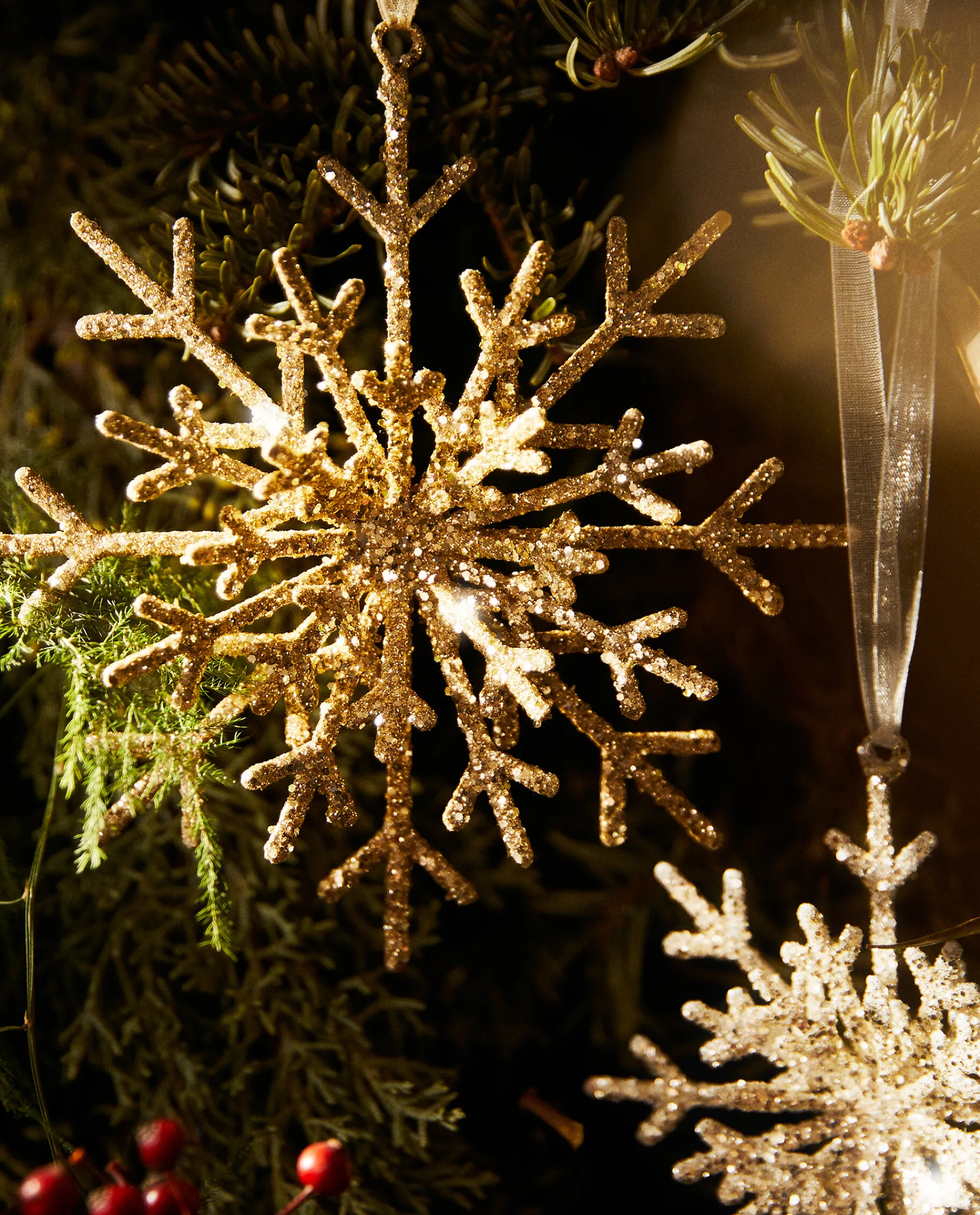 Decoration*ZARA Home Glittery Christmas Snowflake Decoration Golden