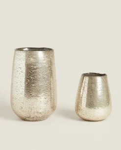 Vases*ZARA Home Gold Glass Vase Golden