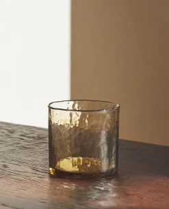Tumblers*ZARA Home Hammered Glass Tumbler Brown