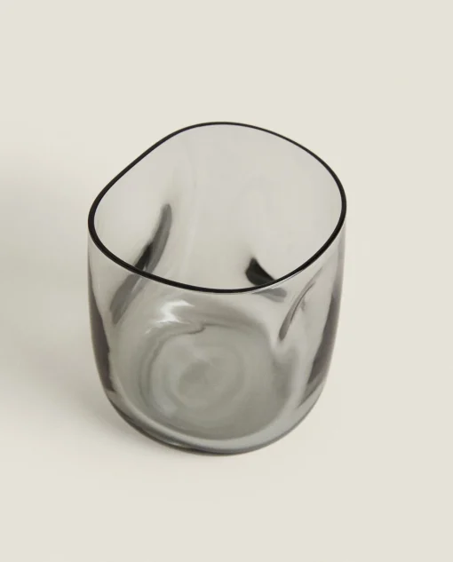 Tumblers*ZARA Home Irregular Glass Tumbler Grey/Blue
