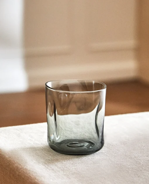 Tumblers*ZARA Home Irregular Glass Tumbler Grey/Blue