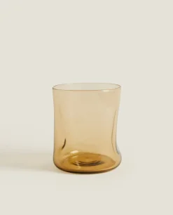 Tumblers*ZARA Home Irregular Glass Tumbler Marron Topo
