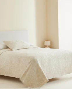 Bedspreads*ZARA Home Jacquard Bedspread Natural Colour
