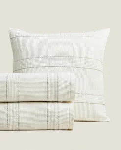Crib Bedding*ZARA Home Jacquard Cotton Bedspread White