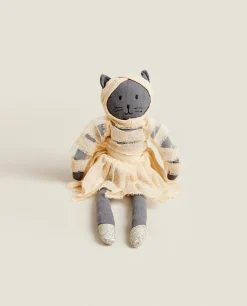 Playing*ZARA Home Kids' Halloween Mummy Cat Plush Toy Multicolored
