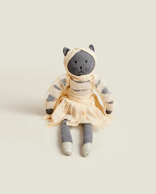 Playing*ZARA Home Kids' Halloween Mummy Cat Plush Toy Multicolored