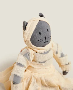 Playing*ZARA Home Kids' Halloween Mummy Cat Plush Toy Multicolored