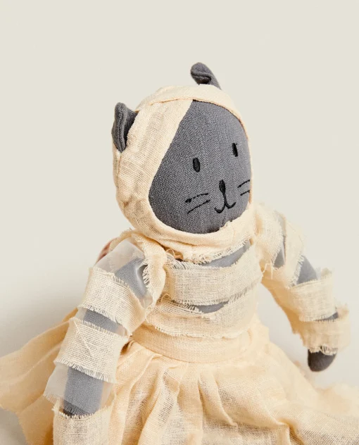 Playing*ZARA Home Kids' Halloween Mummy Cat Plush Toy Multicolored