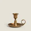 Candlesticks And Tealight Holders*ZARA Home Large Golden Candlestick Gold-T