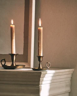 Candlesticks And Tealight Holders*ZARA Home Large Golden Candlestick Gold-T