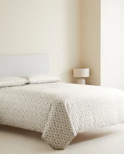 Duvet Covers*ZARA Home Leaf Print Duvet Cover Cream