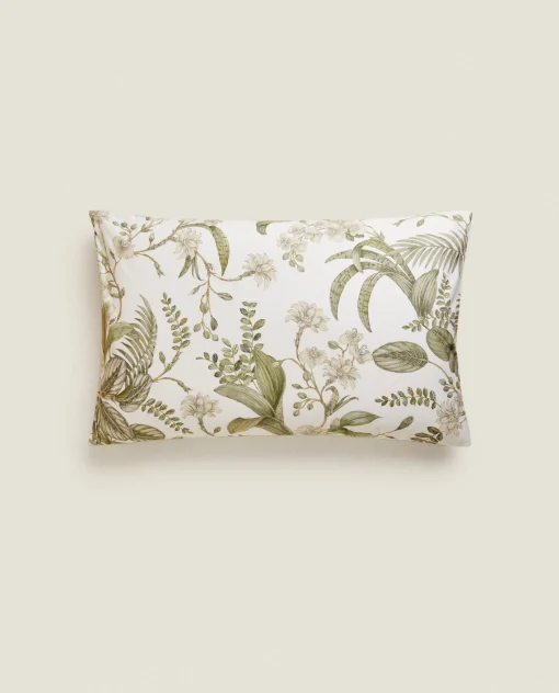 Pillowcases*ZARA Home Leaf Print Pillowcase Cream