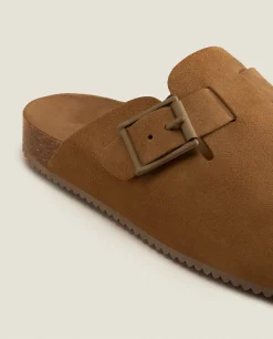 Man*ZARA Home Leather Clogs With Buckle Mole