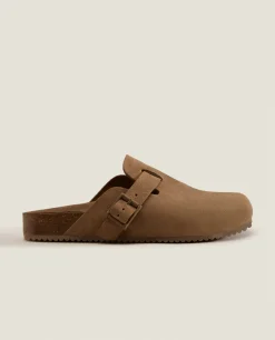 Woman*ZARA Home Leather Clogs With Buckle Mole