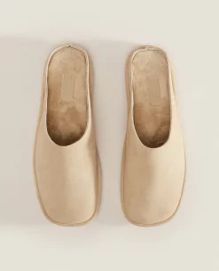 Woman*ZARA Home Leather Mule Slippers Brown