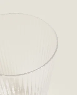 Tumblers*ZARA Home Lined Design Glass Tumbler Transparent
