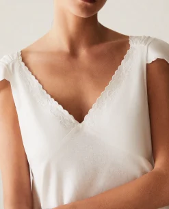 Nightdresses*ZARA Home Linen And Cotton Nightgown White