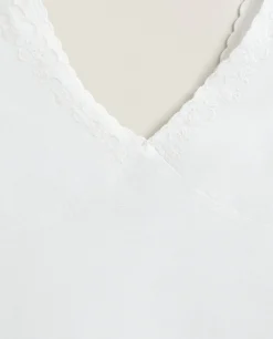 Nightdresses*ZARA Home Linen And Cotton Nightgown White