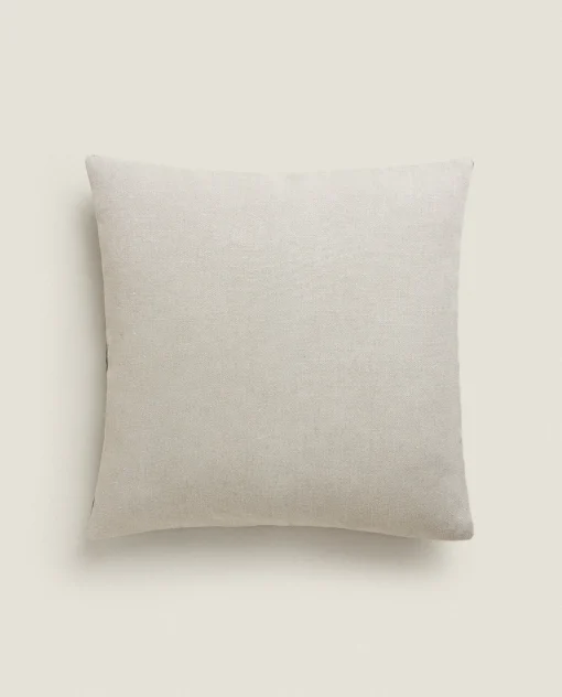 Solid*ZARA Home Linen And Velvet Throw Pillow Cover Black