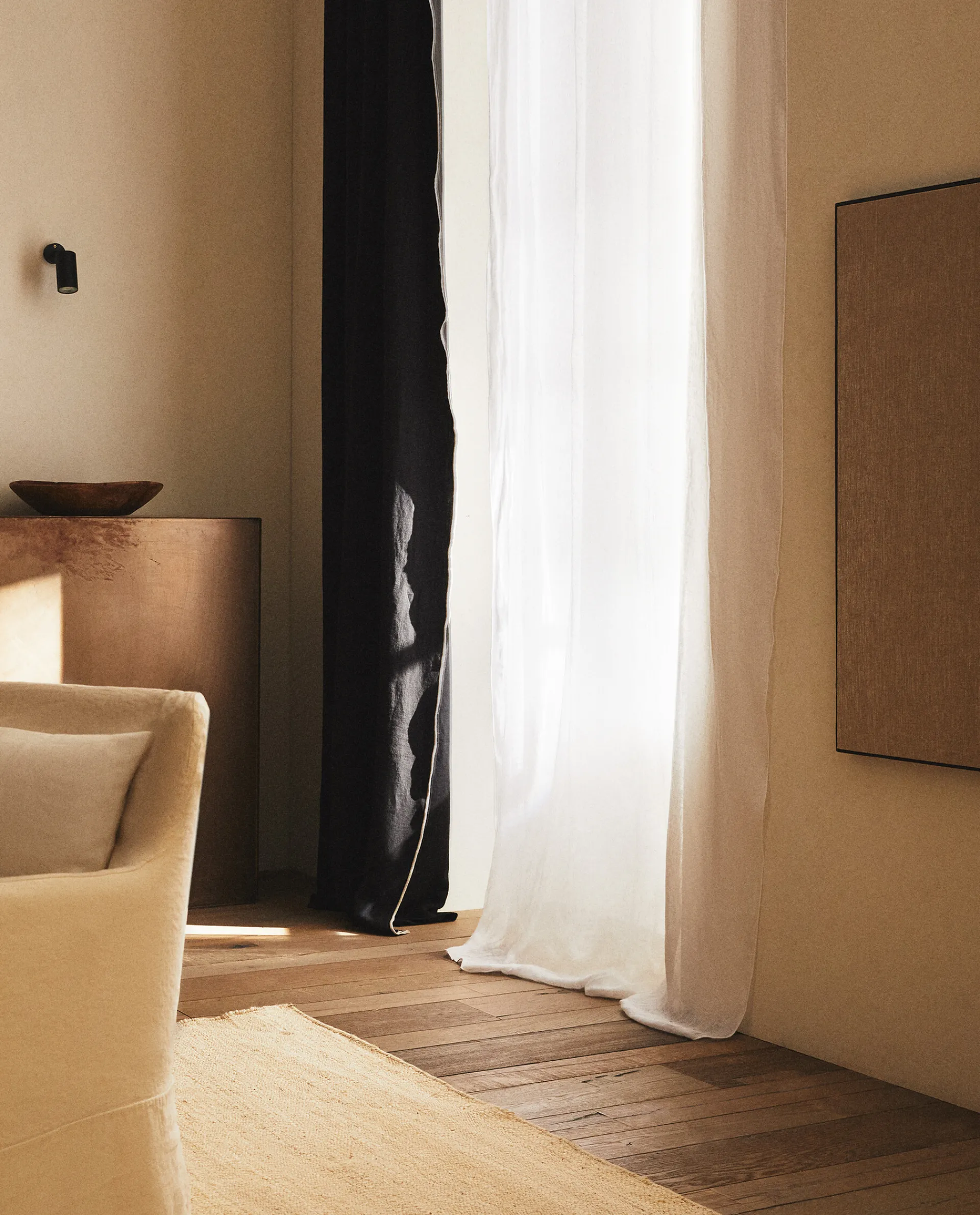 Curtains*ZARA Home Linen Curtain White