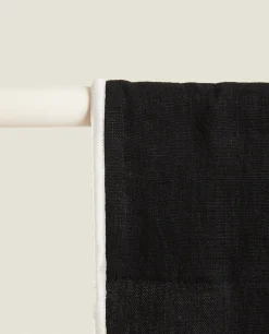 Curtains*ZARA Home Linen Overlock Curtain Black