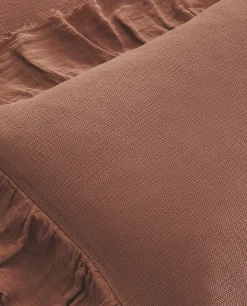 Bedspreads*ZARA Home Linen Ruffle Throw Pillow Cover Pink