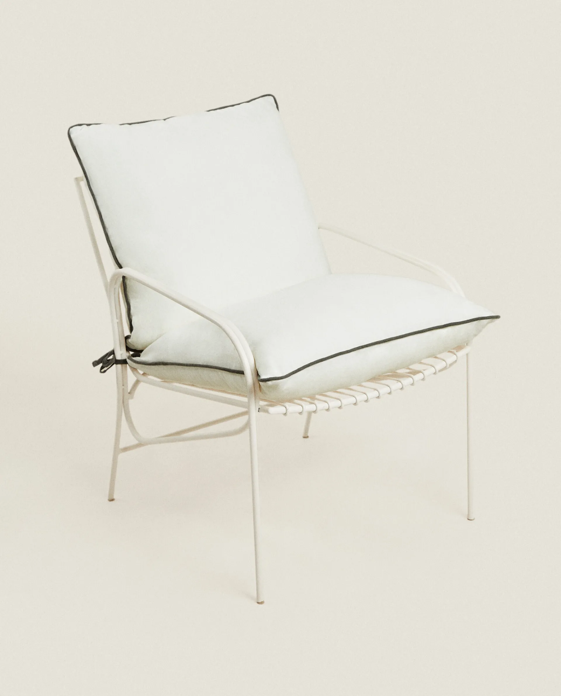 Solid*ZARA Home Linen Seat Cushion White