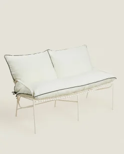 Solid*ZARA Home Linen Seat Cushion White