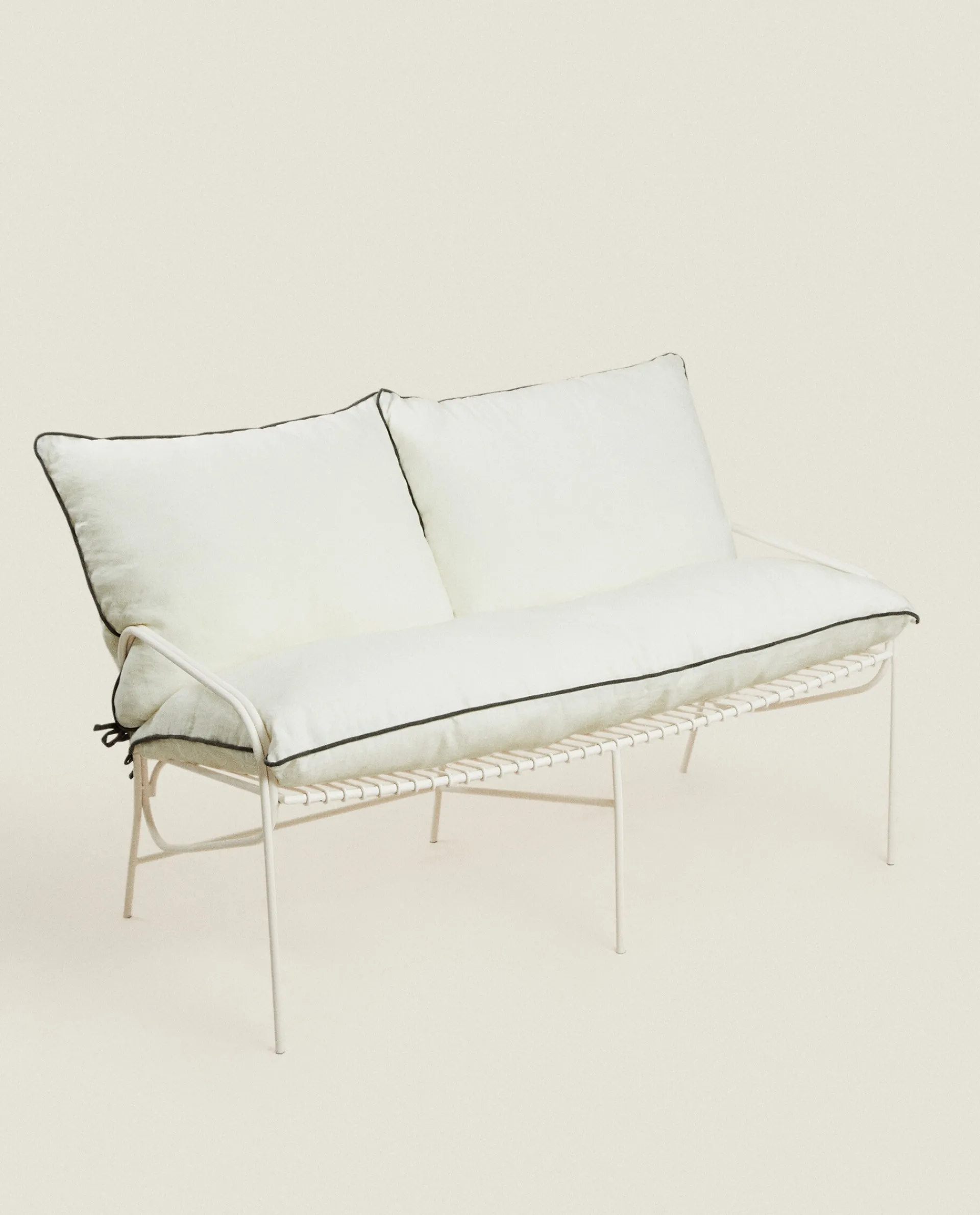 Solid*ZARA Home Linen Seat Cushion White