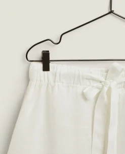 Pajamas*ZARA Home Linen Shorts Cream
