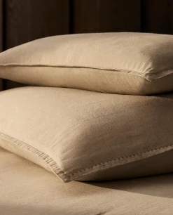 Quilts*ZARA Home Linen Throw Pillow Cover Natural Colour