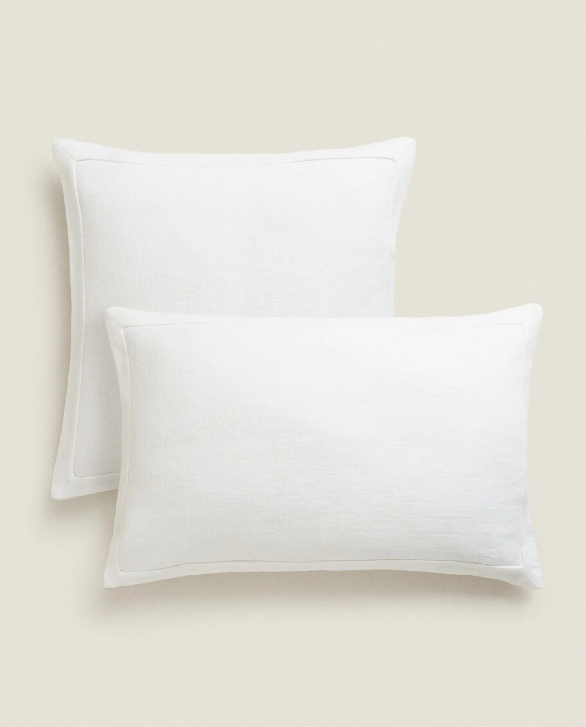 Solid*ZARA Home Linen Throw Pillow Cover Cream