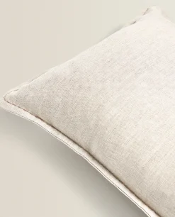 Solid*ZARA Home Linen Throw Pillow Cover Natural Colour