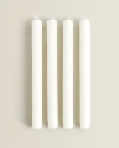 Candles*ZARA Home Long Dinner Candle (Pack Of 4) White